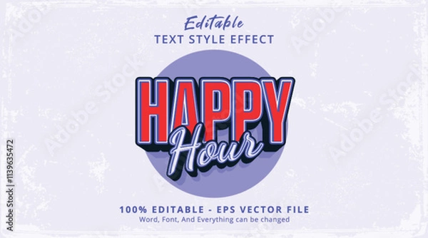 Fototapeta Happy Hour Editable Text Effect