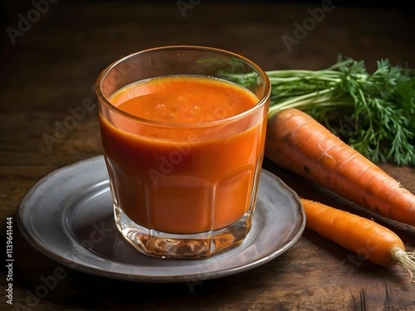 Obraz Carrot juice and carrots