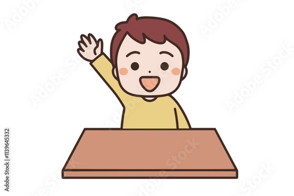 Obraz 挙手する男の子