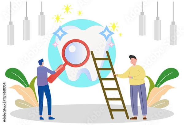 Obraz Tooth Analysis Concept Illustration Stylish and Beautiful