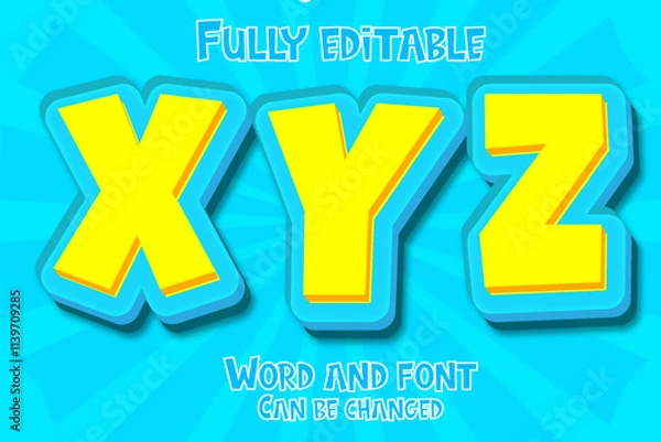 Obraz XYZ alphabet 3d editable text effect 