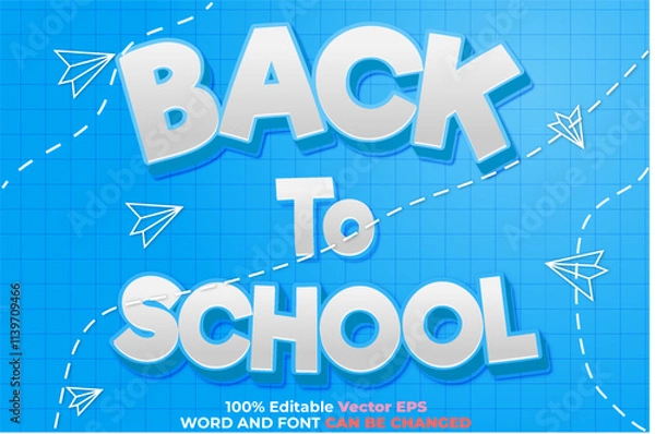 Obraz Back to School 3D Text Effect 