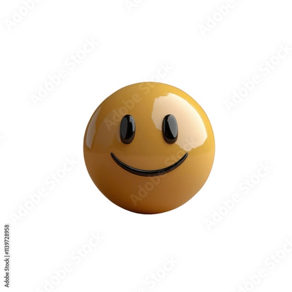 Fototapeta Cheerful smiley icon digital art graphic design modern environment close-up view positive emotion concept