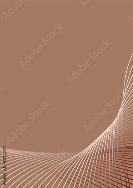 Obraz Abstract background in trendy color 2025 "Mocha Mousse". Wavy lines.