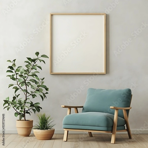 Fototapeta Modern Blank Mockup in Landscape Orientation with Greenery