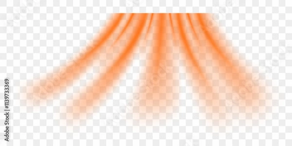 Obraz Hot flow from the air conditioner. Realistic 3d vector illustration isolated on transparent background.