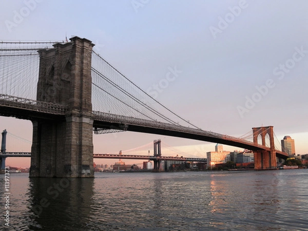 Fototapeta Brooklyn Bridge, sunset