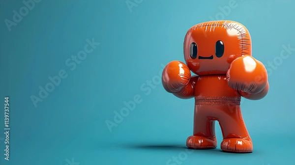 Fototapeta Inflatable Boxer 3D Render