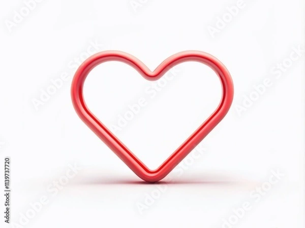 Fototapeta Love icon in tilt-shift photography, expressed in minimal line art. Ideal for romantic themes in digital art and graphic design on a clean white background.