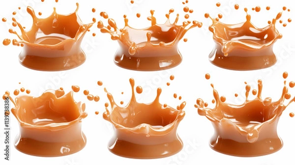 Fototapeta Caramel Splash 3D Render Illustration