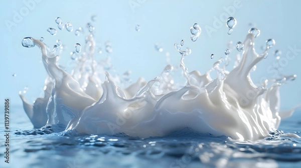 Fototapeta 3D Milk Splash in Water, Abstract Background Image