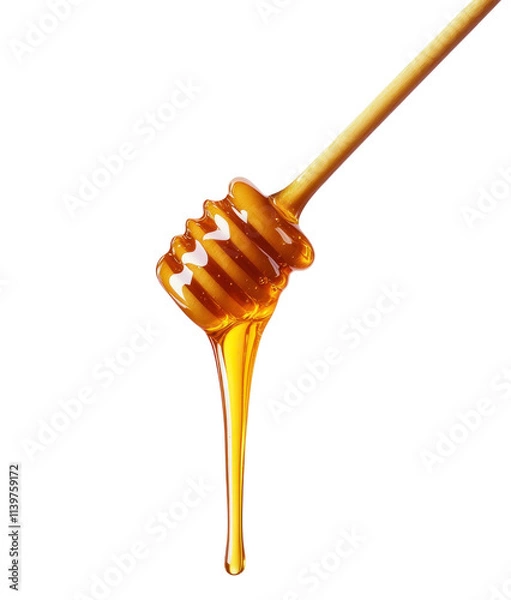 Obraz Dripping Honey on a Wooden Dipper