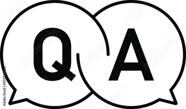Fototapeta Question and answers concept. QA symbol. Editable Stroke.