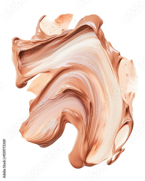 Fototapeta Artistic paint swirl on white background, Vector