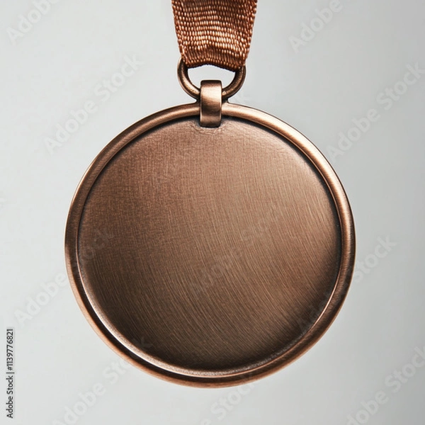 Fototapeta Medals, bronze medals on a plain background, generative AI illustration