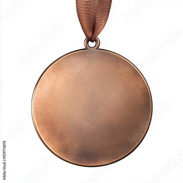 Fototapeta Medals, bronze medals on a plain background, generative AI illustration