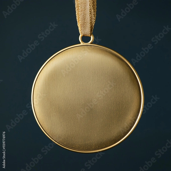 Fototapeta Medals, gold medals on a plain background, generative AI illustration