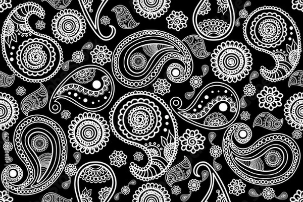 Fototapeta seamless pattern with paisley