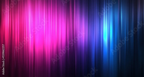 Fototapeta Abstract vector background with sound waves, featuring pink and blue colors on a dark background.
