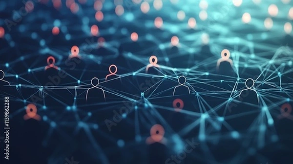 Obraz Network of user icons symbolizing iam roles and access management.