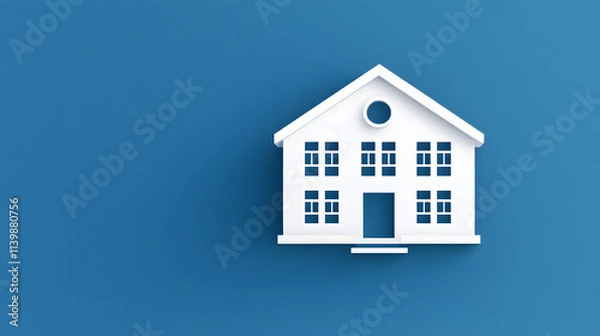 Fototapeta A simple vector icon depicting an old university building, symbolizing education, tradition, and academic heritage, with a classic architectural design that evokes a sense of history and intellectual 