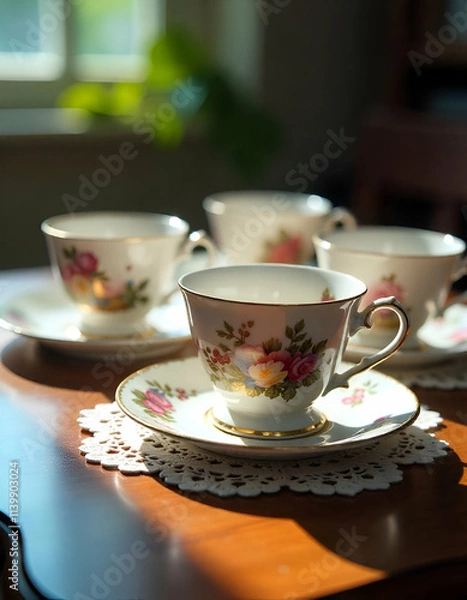 Obraz cup of tea on table
