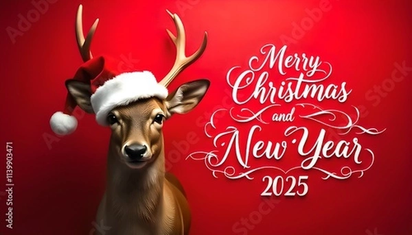 Obraz christmas card with deer