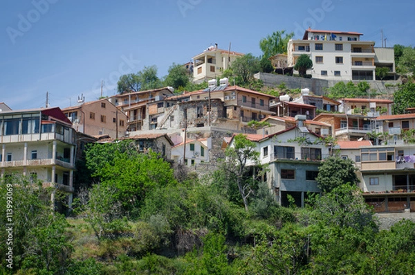 Obraz деревни в горах