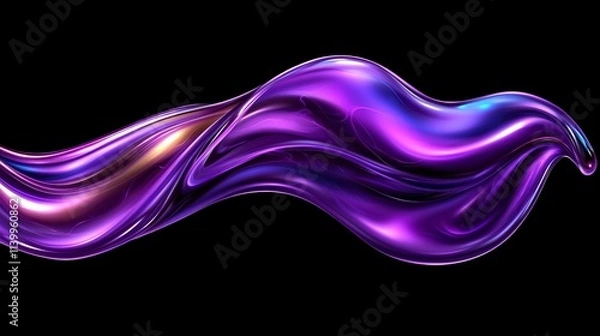 Fototapeta Abstract Purple Fluid Wave  Psychedelic Liquid Flow  Bright Colorful Swirl Background