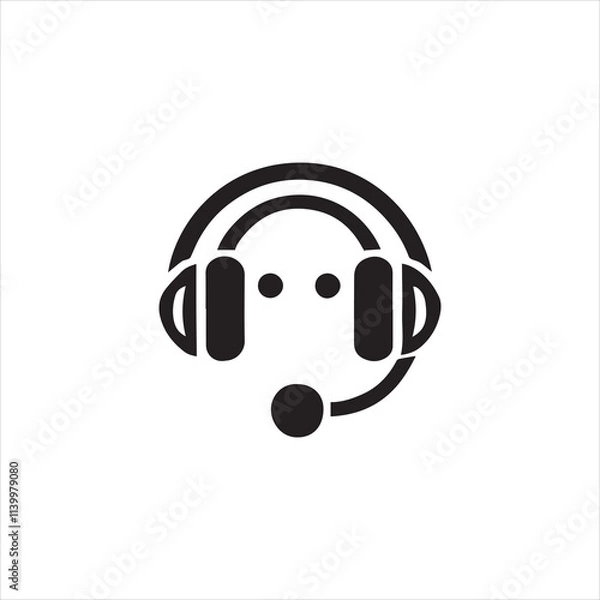 Obraz headphones icon on white background
