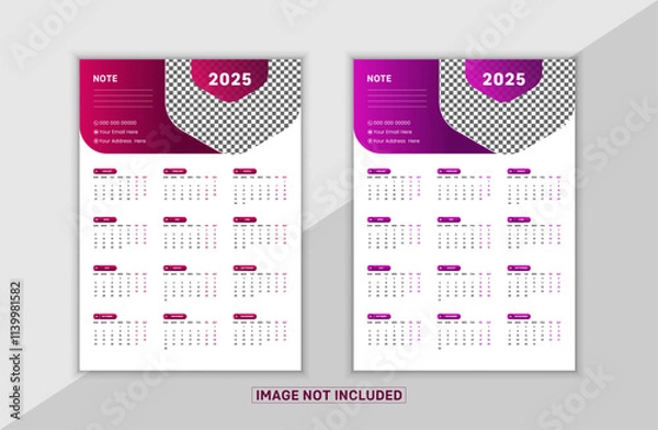 Fototapeta Modern wall calendar template design.
