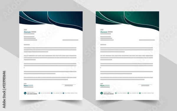 Fototapeta Professional company letterhead template, creating a professional appearance with basic letterhead.