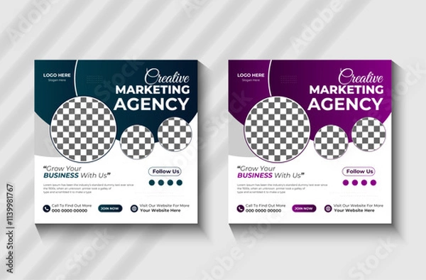 Fototapeta Social media posts and corporate templates for digital marketing agencies.