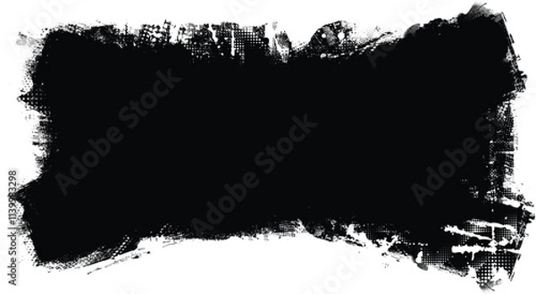 Fototapeta Grunge textured banner with rough edges. Halftone dots texture. Overlay grunge texture . Simply place texture over any object to create grunge effect . Banner with scratched surface for your design. 