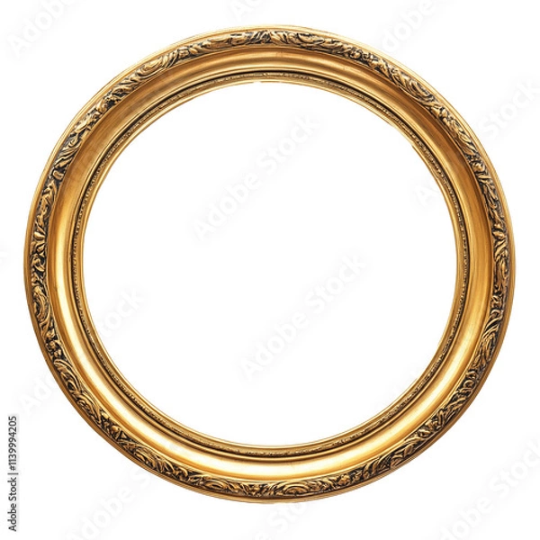 Fototapeta Circle rounded photo frame isolated on white clipping path 