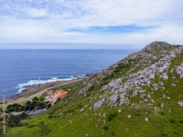 Fototapeta view of the coast of the atlantic ocean