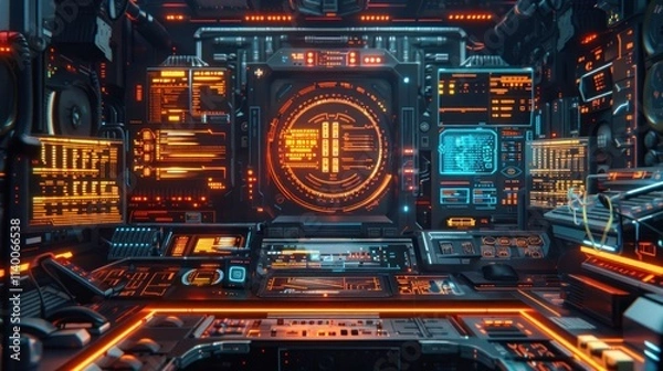 Fototapeta Futuristic Command Center: A Glimpse into Tomorrow's Technology