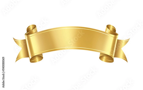 Obraz illustration of isolated luxury gold ribbon bow banner	