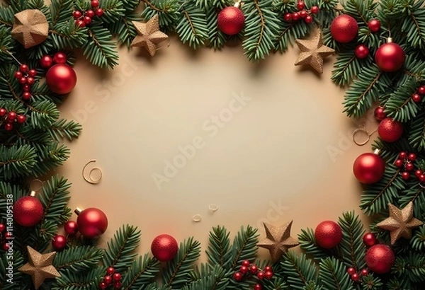 Fototapeta Christmas card with space for wishes