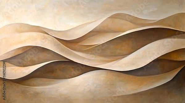 Obraz Calming Rhythms Illustration Featuring Soft Waves and Harmonious Abstract Patterns