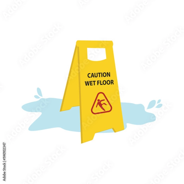 Obraz Caution Wet Floor Safety Sign Illustration
