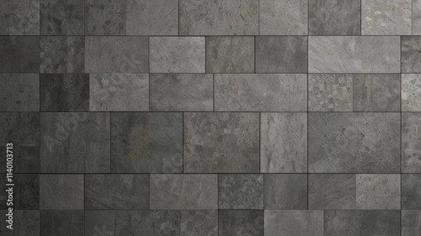 Fototapeta Textured wall features various dark tiles arranged in a geometric pattern showcasing a contemporary style suitable for modern interior decor projects