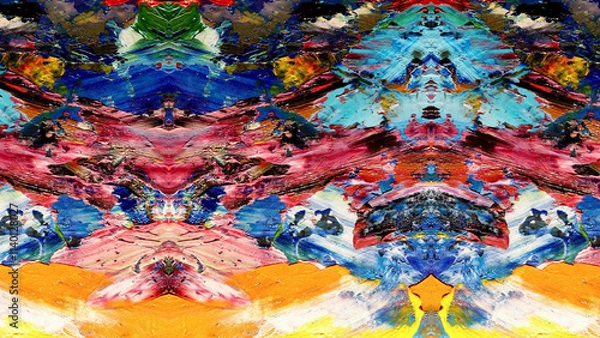 Fototapeta Abstract art background . Hand painting artwork on canvas .