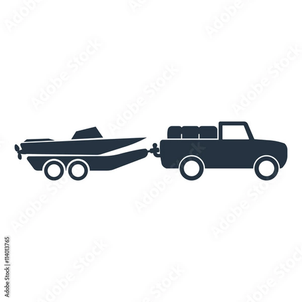 Obraz boat trailer icon - travel 100 set
