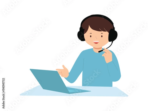 Obraz Illustration of a Customer Support Agent
