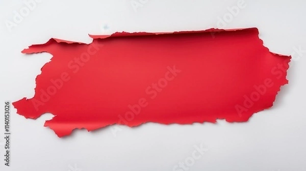 Fototapeta Torn Red Paper Creating Outline of Turkey Shape on White Background
