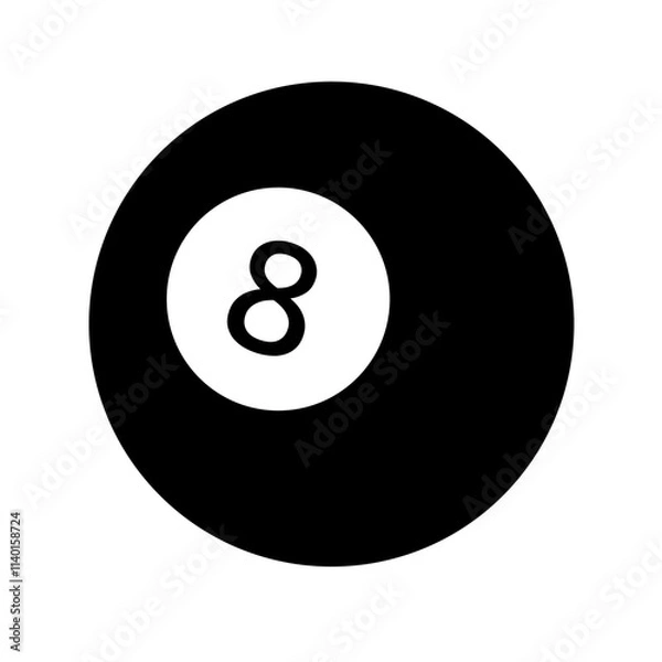 Fototapeta number eight billiard ball vector on white background