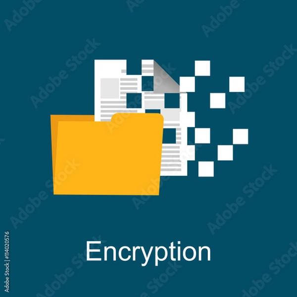 Fototapeta Encryption concept illustration. Flat design.
