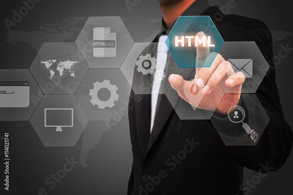 Fototapeta Developer concept Template business man select icon human.