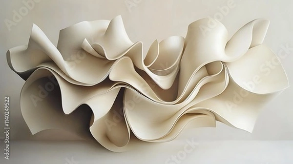 Fototapeta Calming Rhythms Illustration Featuring Soft Waves and Harmonious Abstract Patterns